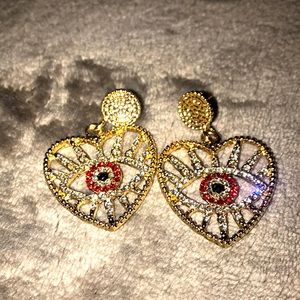 Magic Evil Eye Heart Earrings